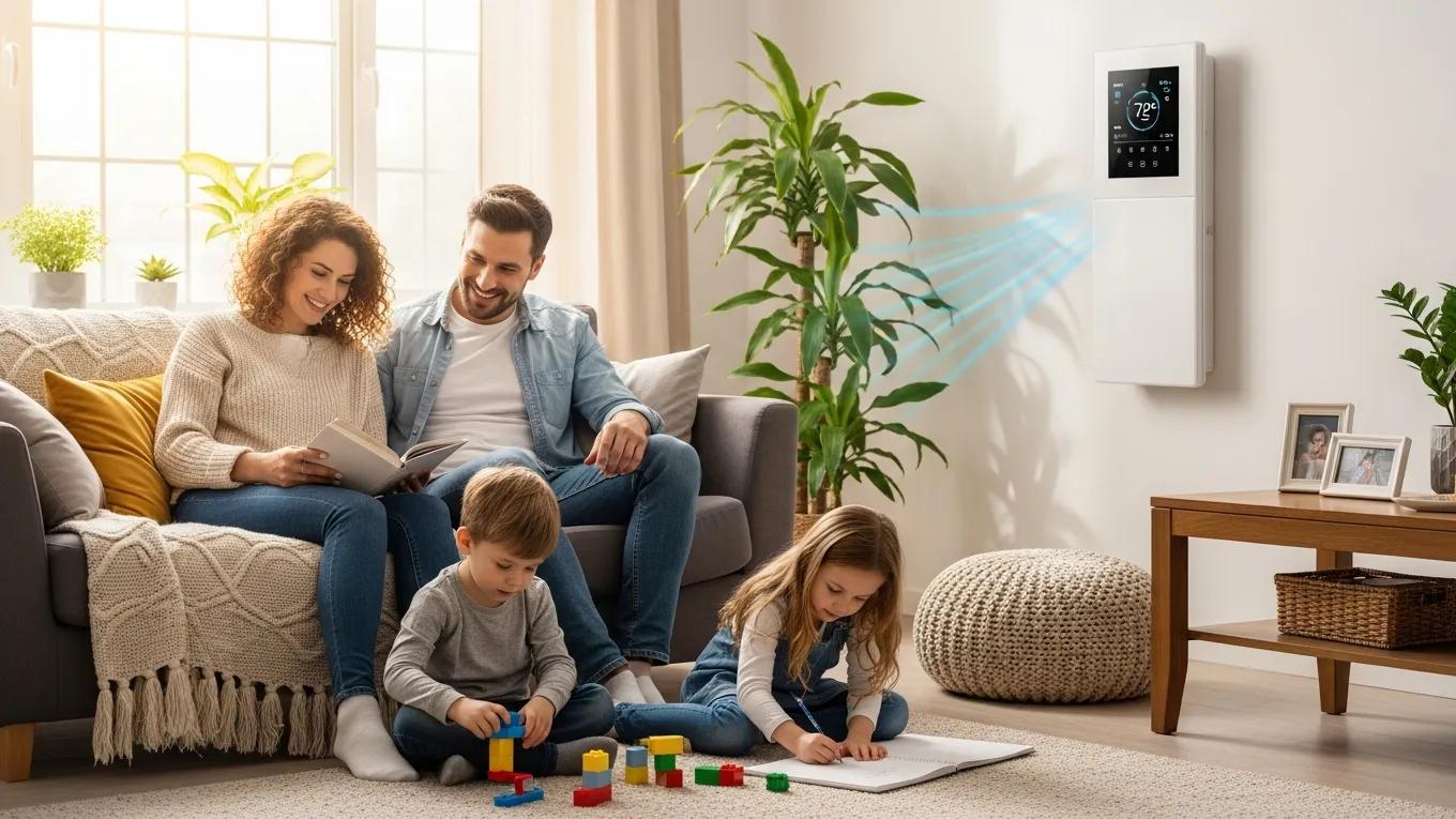Family enjoying comfort in a well-maintained home with HVAC system