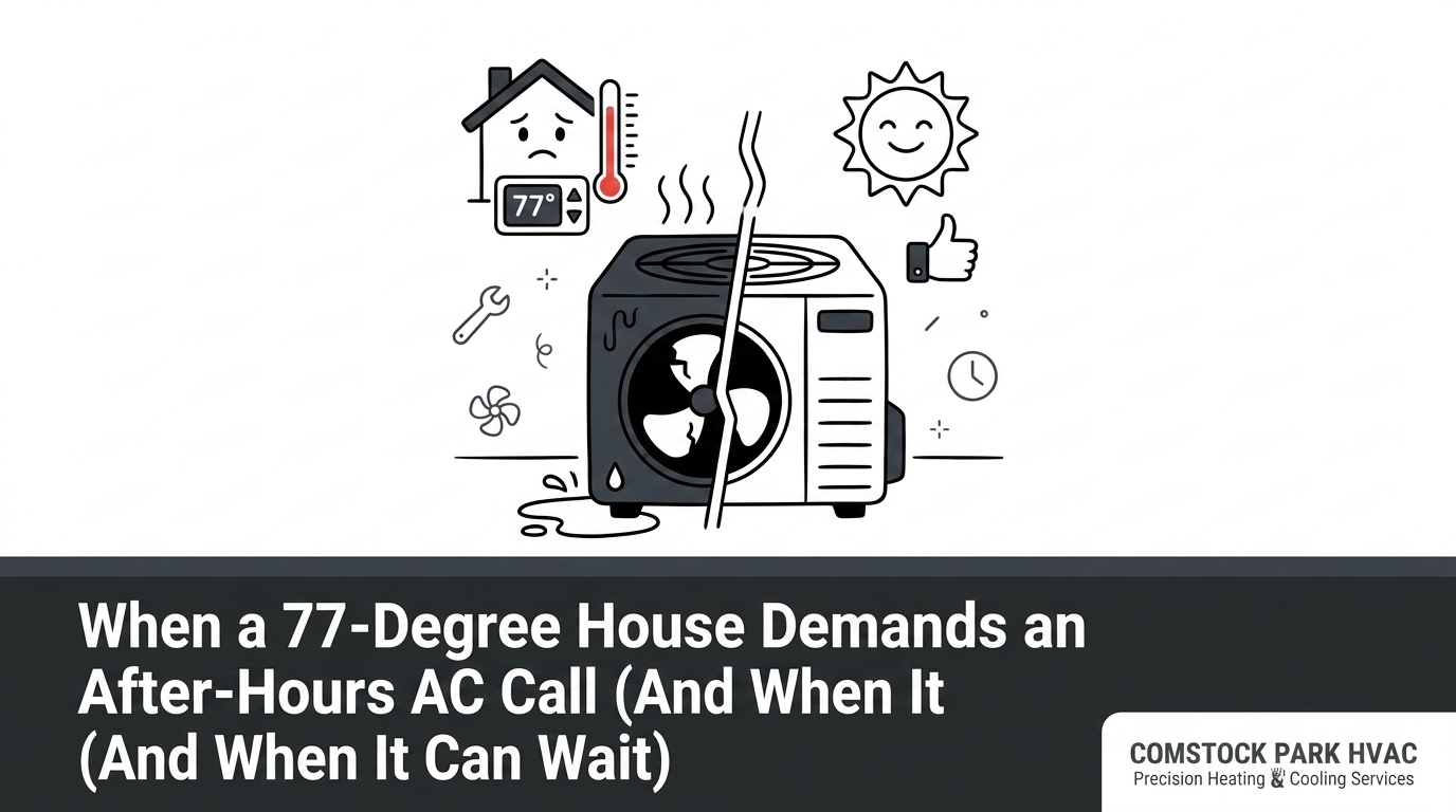 When a 77-Degree House Demands an After-Hours AC Call (And When It Can Wait) — featured image